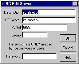 IRC-Serverangaben bei mIRC
